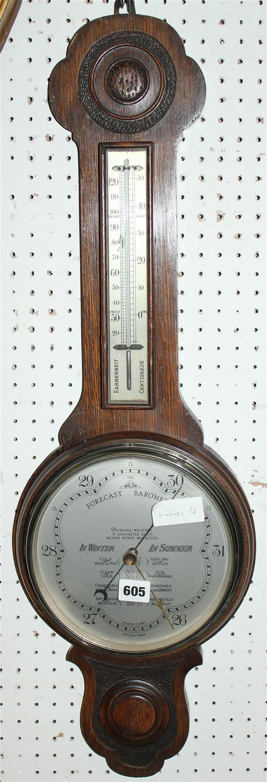 Oak banjo  barometer